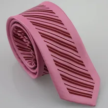 Yibei Coachella связи тощий галстук розовый границы красный Диагональ Полосатый галстук Тканые SLIM Tie узко галстук Для мужчин свадебные Corbata