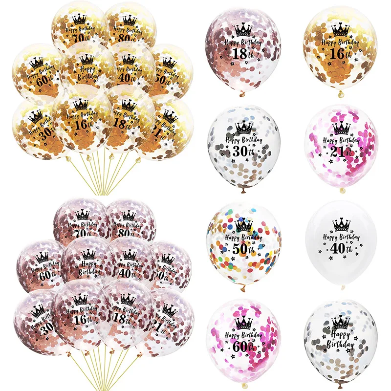

10PCS/Lot Popular Fashion 12Inch Air Balloons Party Decorations Crown Hot New latex Balloons Happy Birthday Confetti Balloons