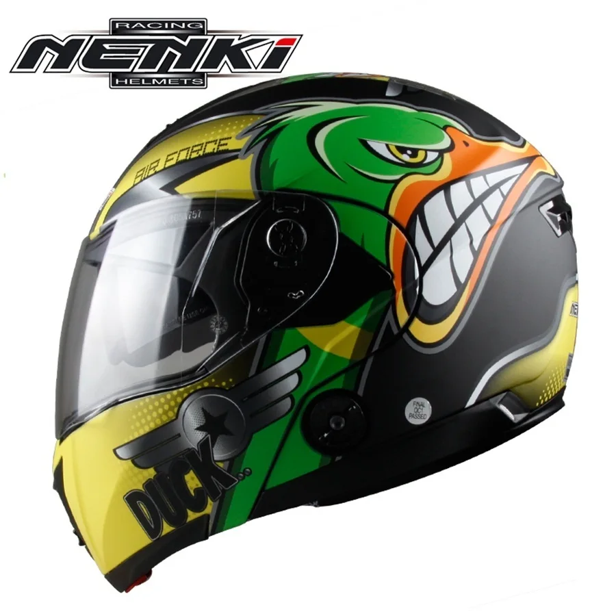

Free shipping 1pcs NENKI DOT Dual Visor Flip Up Full Face Modular Casco Racing Casque Bike Motocross Motorcycle Helmet
