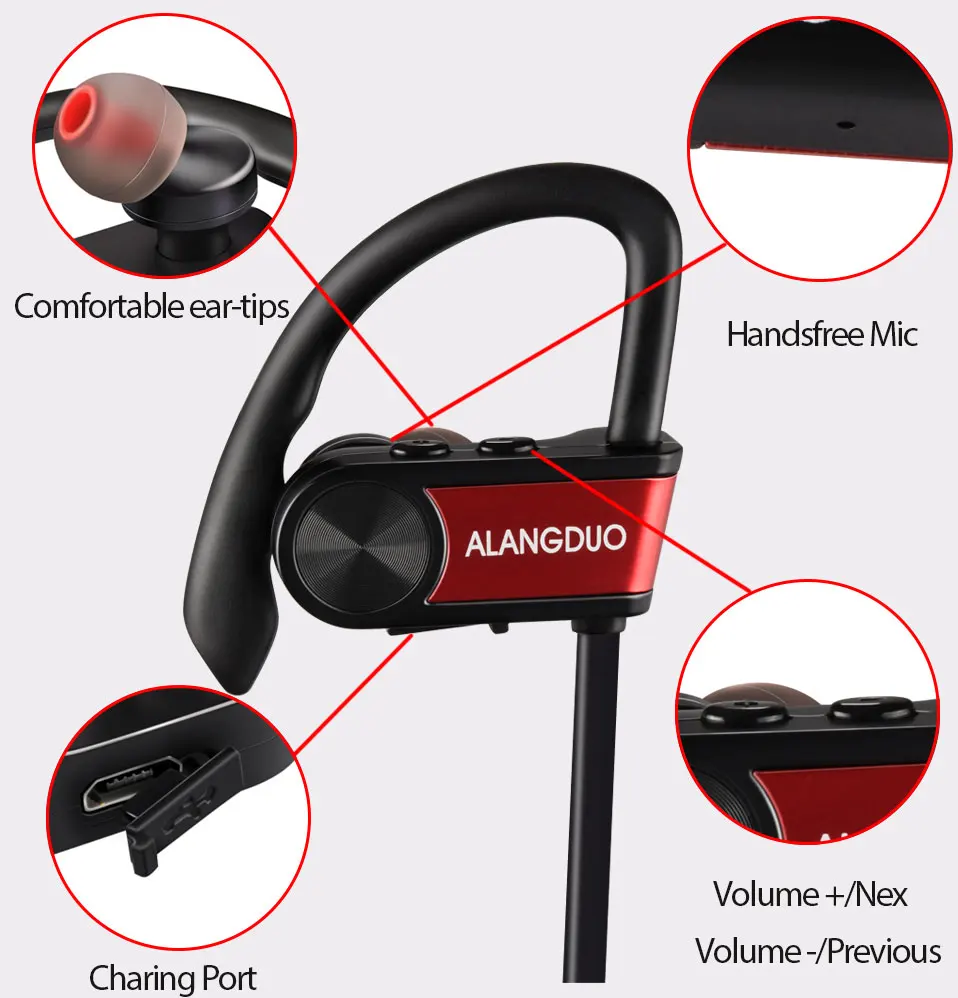 ALANGDUO Bluetooth Earphone wireless headphone G7 Plus English version headset earbuds with mic sports bluetooth earphones (5)