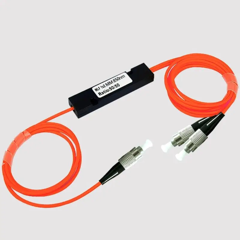 

Multimode Fiber Optic Splitter 850/1300nm 62.5/125 MM 50/50 Coupling Ratio FC/UPC 1X2 FBT Coupler