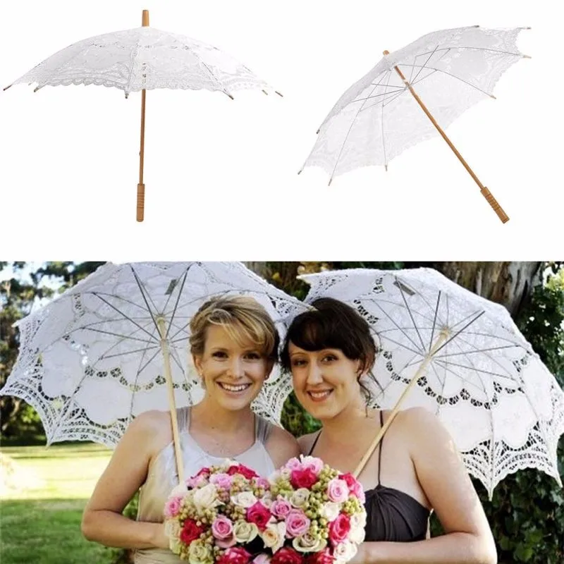 Континентальный зонтик слоновой кости кружевные зонтики вышивка Свадебный зонтик солнцезащитный зонтик аксессуар Племя Стиль