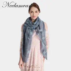 Neelamvar мода зимний шарф для Для женщин шарф Элитный бренд плед теплый хлопок шарфы Одеяло платки 180*90 см