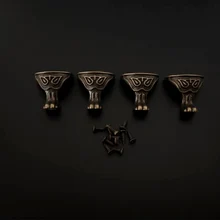 Высокое качество 4 шт. античный сплав коробка деревянный ящик декоративные ноги угол мебель протектор для ног липкий коврик для дивана стул ноги