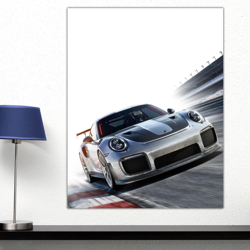 

WLONG Print Painting Motorsport Metallic Wall Art Home Decor Pictures for Living Room Office Bedroom Modern Canvas Oil Painting