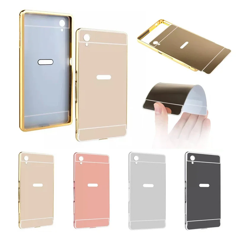 

Mirror Case for Sony Xperia M4 Aqua E2303 E2333 E2353 Plating Metal Frame with Acrylic Back Cover Case for Sony Xperia M4 Aqua