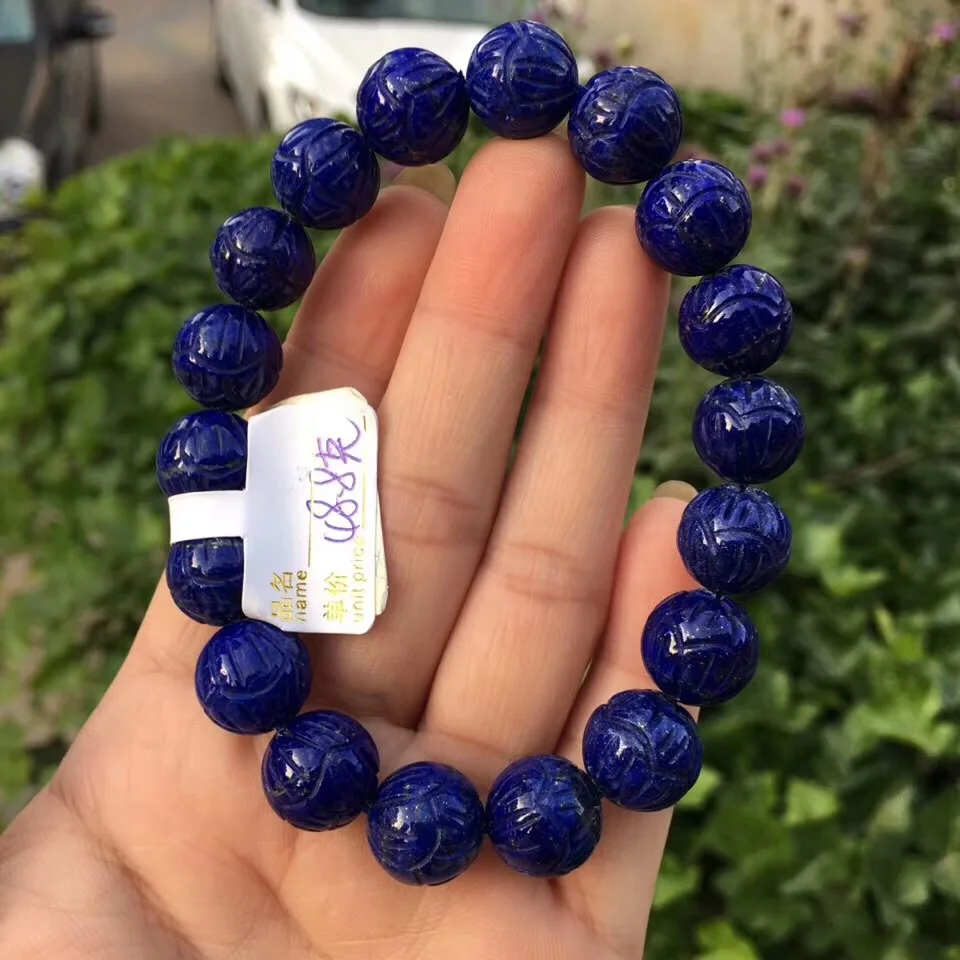 

12mm Natural Lapis Lazuli Bracelet For Women Men Anniversary Gift Gemstone Crystal Stretch Round Beads Fashion Bracelet AAAAA