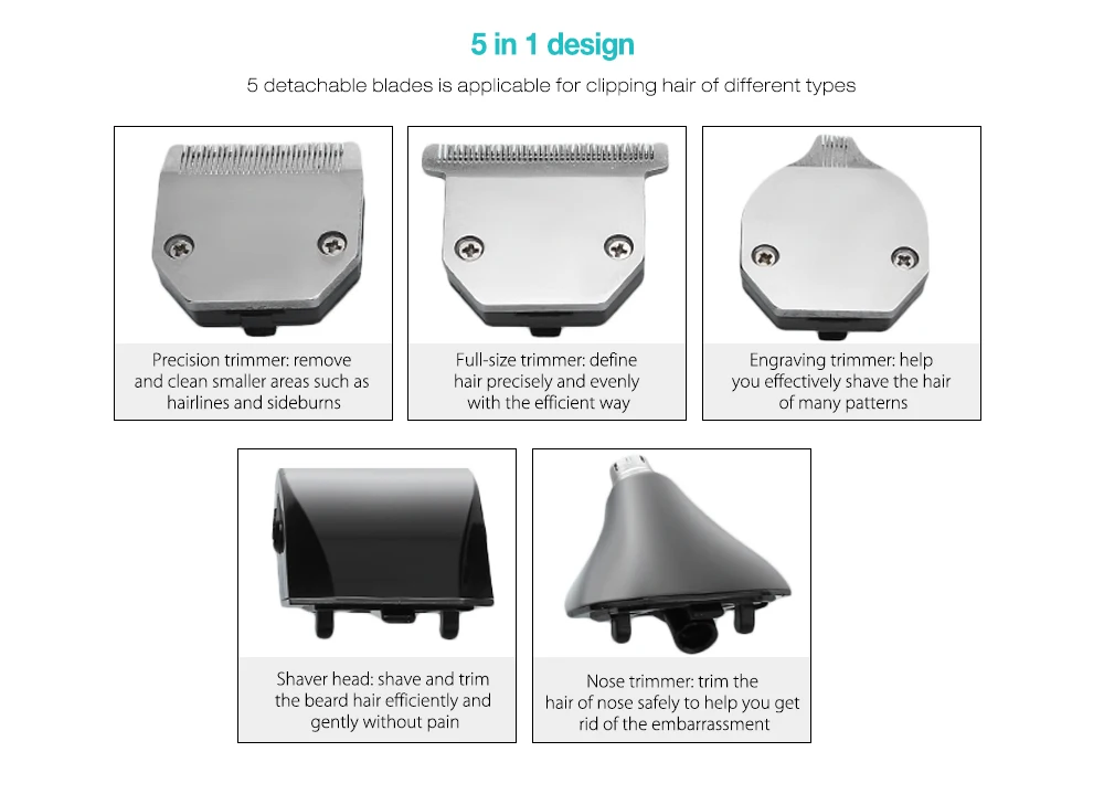 Kemei KM-3590 5 в 1 нос Борода Ухо гравировка триммер для волос Машинка для стрижки бритва