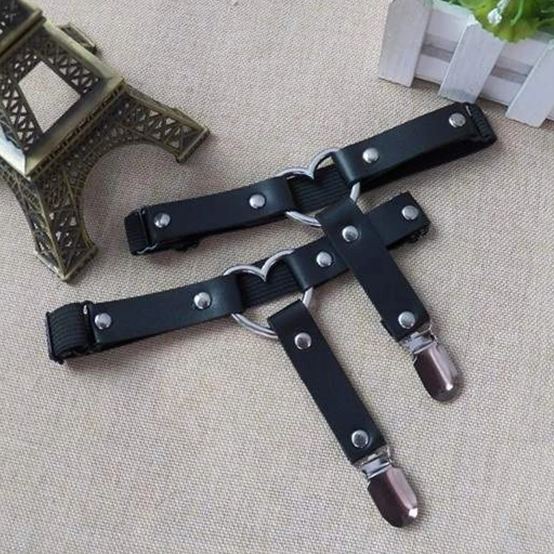 

Leather Leg chain Sexy Harajuku Punk bow leg garter sock Harness Adjustable Bondage goth jewelry
