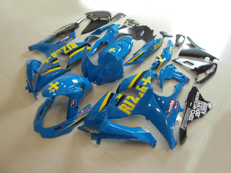 Комплект обтекателей под давлением для GSXR1000 09 10 GSX-R RIZLA blue GSXR 1000 K9 2009 2010 ABS