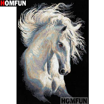 

HOMFUN Full Square/Round Drill 5D DIY Diamond Painting "Animal horse" 3D Embroidery Cross Stitch 5D Home Decor A13487