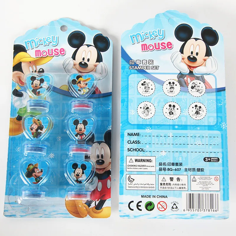 

6pcs/set Mickey Mouse Seal Cartoon Stamper Kids DIY Diary Decorative Painting Scrapbooking Party Gifts Supplies