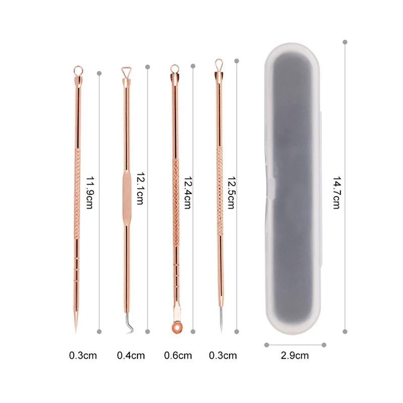 YOKPN 4 Pcs/Box Professional Beauty Makeup Tools High Quality Practical Kits Acne Needle Stainless Steel Blackhead Removal Acne YOKPN 4 Pcs/Box Professional Beauty Makeup Tools High Quality Practical Kits Acne Needle Stainless Steel Blackhead Removal Acne