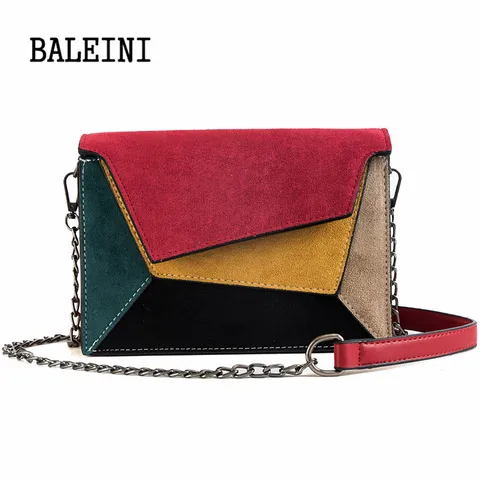 Bolsa do Mensageiro do Ombro Ombro com Painéis de Remendo Verão Novo Estilo Feminino Bolsa Pequena Aba Nova Tendência Fosco pu com Painéis de Remendo Cor da Moda Pequena Praça Bolsa