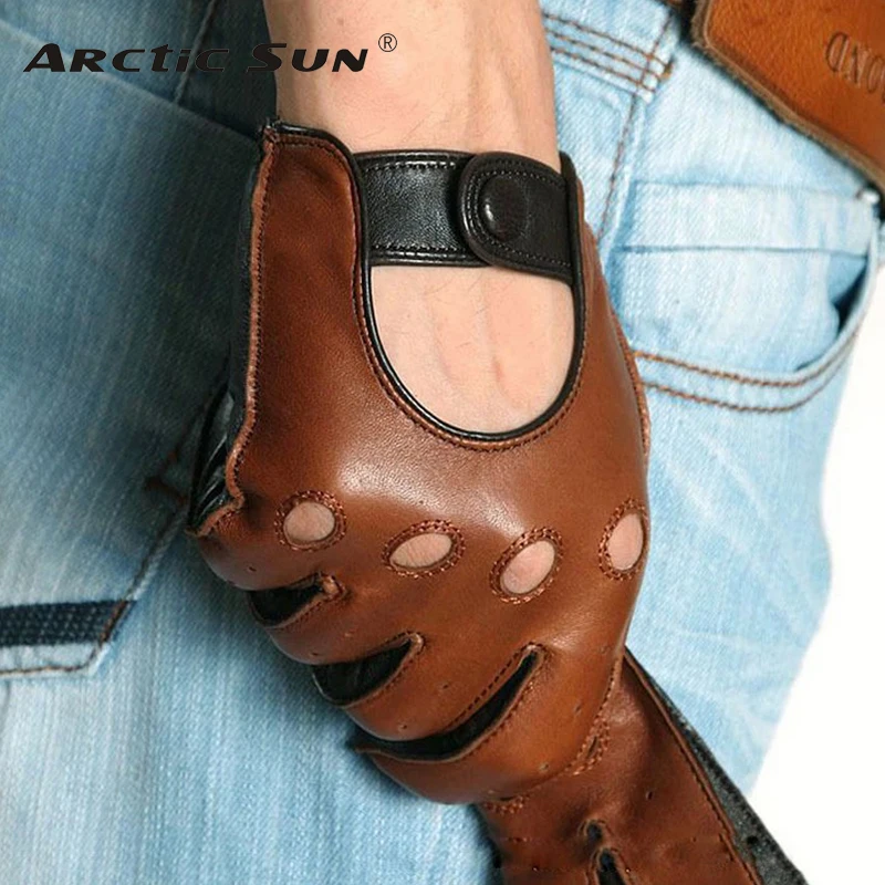 Перчатки кожаные M023 мужские без пальцев|gloves snow|gloves cartoongloves half |
