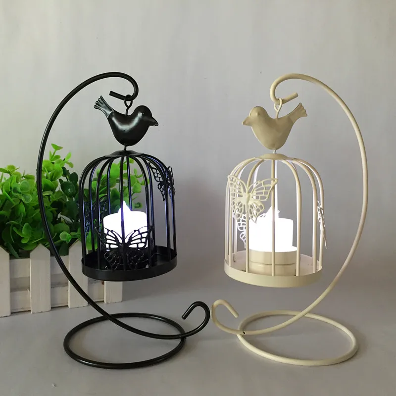 

American style iron desk night light romantic Retro Old White Iron Candle Holder Wedding candlelight dinner decoration Z17449