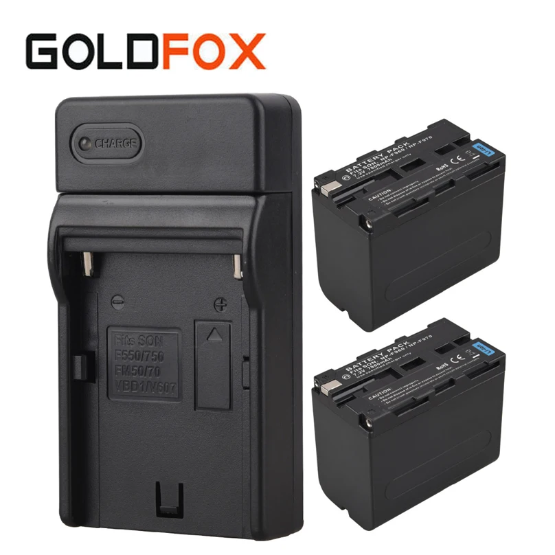 2 шт. x 7800 мАч NP F960 F970 NPF960 NPF970 аккумуляторы + настенное зарядное устройство для Sony