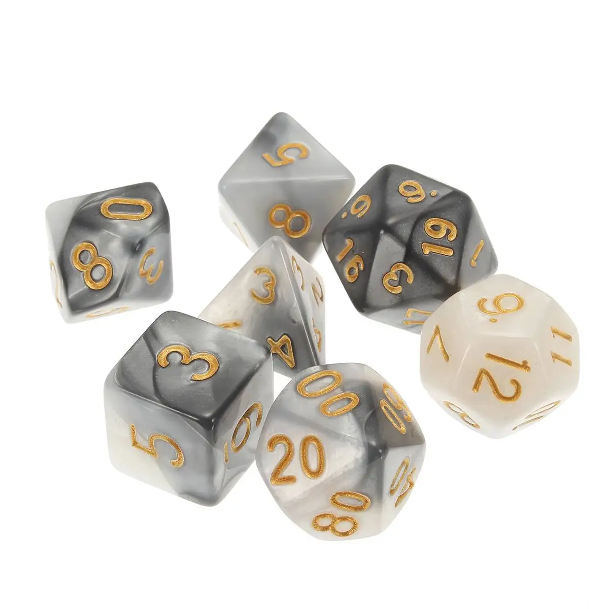 42 шт многогранные кости набор D20 D12 D10 D8 D6 D4 аксессуары для настольной игры+ 6 мешков для DND RPG MTG ролевые Настольная игра
