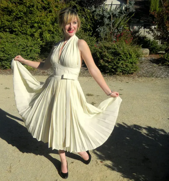 vintage simple marilyn monroe celebrity vestidos fiesta a line