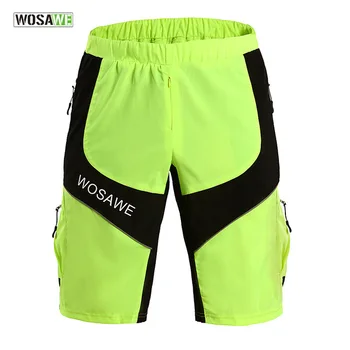 

WOSAWE Cycling Mens Underware Shorts Mtb Downhill Bicycle Motocross Breathable Elastic Gym Fluorescent Green Waterproof Fitness