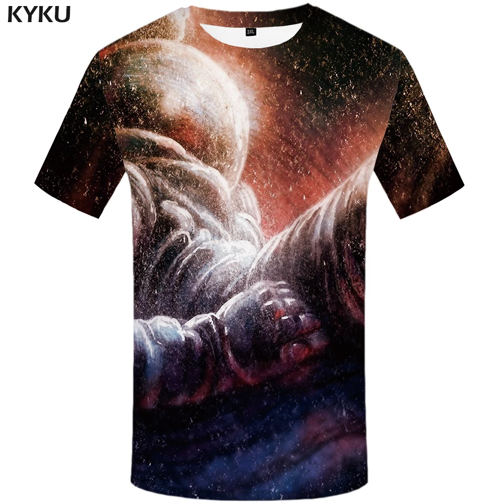 

Funny T shirts Astronaut T-shirt Men Space Galaxy Anime Clothes Psychedelic Tshirts Casual Gothic Shirt Print T-shirts 3d