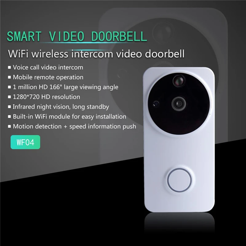 

DANMINI Wireless Video Door Phone HD PIR Night Vision WIFI Doorbell Intercom 720P IP Camera Audio SD Card Slot Outdoor Security