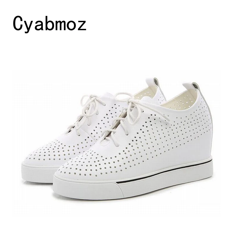 Cyabmoz Женщины Туфли На Платформе Женщина Высота Увеличение Полые Дышащий Zapatos Mujer