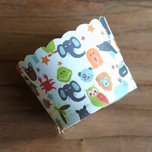 Большой Размеры 50 шт. красочные Животные лягушка Лев Сова Дизайн С Днем Рождения Кекс Бумага торт случай для свадьбы День рождения торт чашки