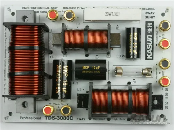 

3 way speciality audio frequency divider Crossover TDS-3080C filter for Professional stage speaker 480W 8 ohm