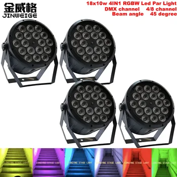 

Free Shipping 4pcs/lot Indoor Led Par Can 18x10w RGBW 4IN1 LED Par Light With DMX512 For Disco DJ Projector Stage Lighting