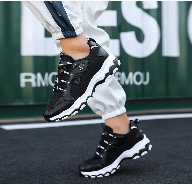 Men's Casual Shoes Trainers Chunky Sneaker Platform Winter Shoes Men Sneakers Classic Black And White Sneakers Men High Platform (10)