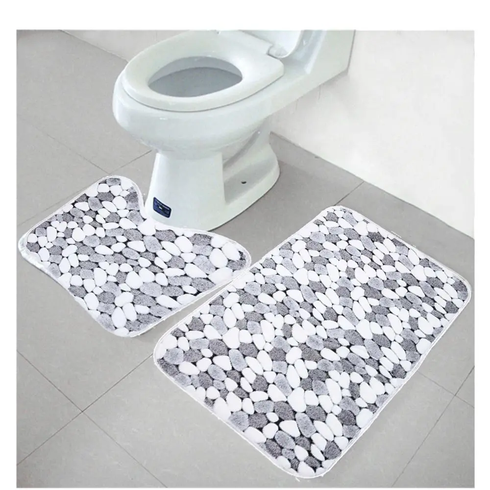 2PCS/Set Bath Mat Bathroom Carpet Mat Memory Foam Toilet ...