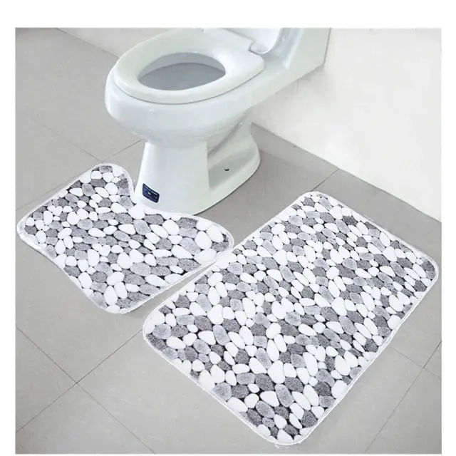 2pcs Set Non Slip Bathroom Mats C Fleece Memory Foam Rug 2pcs Set Non Slip Bathroom Mats C Fleece Memory Foam Rug Kit Toilet
