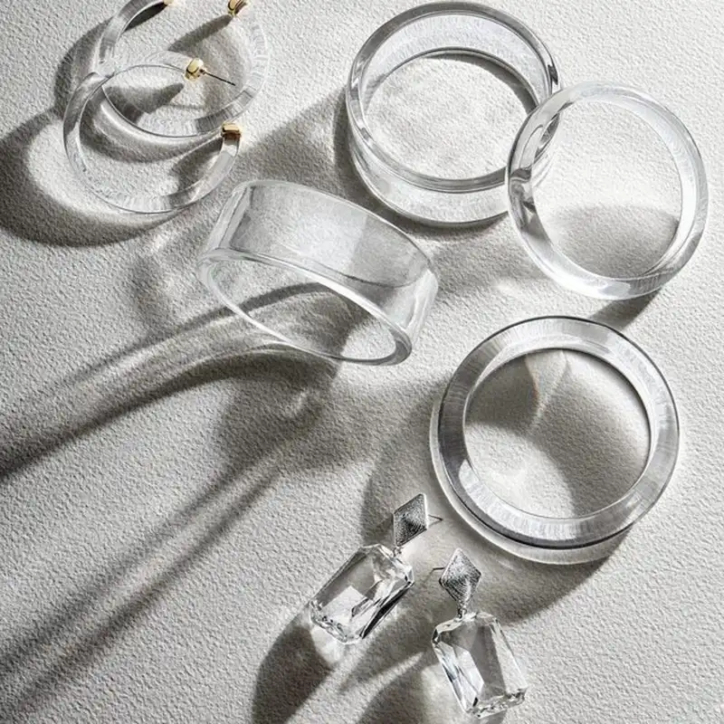 Женские пластмассовые серьги-кольца ZA, прозрачные большие простые круглые висячие серьги из акриловой смолы, эффектные украшения для вечер...