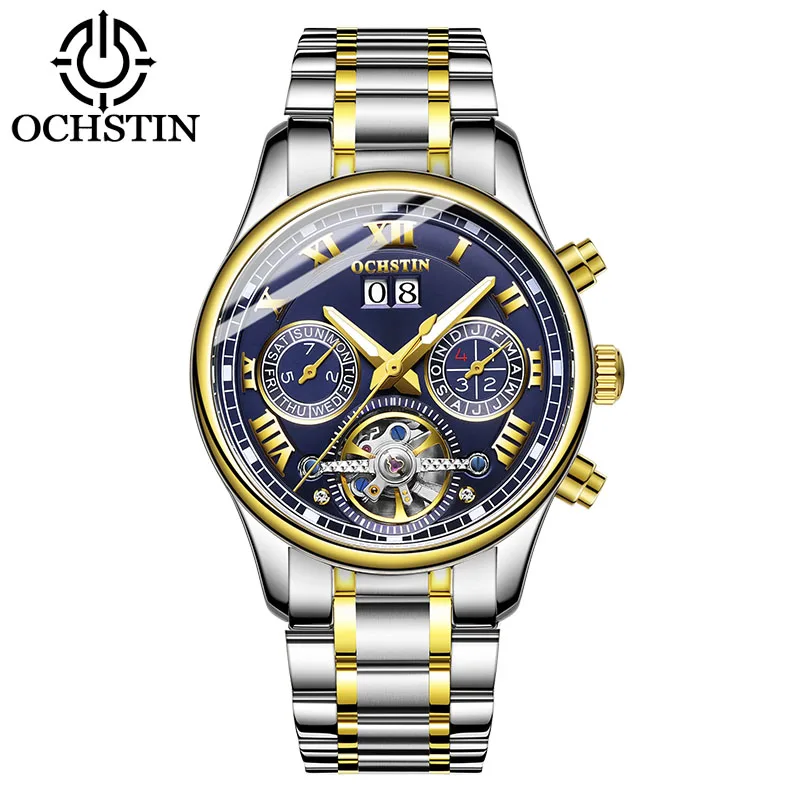 Tourbillon Business Mechanical Watch Ochstin Luxury Brand Self Winding Stainless Steel Automatic Watch Waterproof Day Date Man Tourbillon Business Mechanical Watch Ochstin Luxury Brand Self Winding Stainless Steel Automatic Watch Waterproof Day Date Man