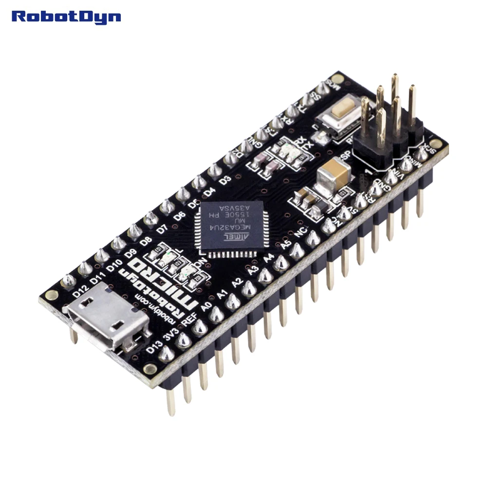 

Micro ATmega32U4 (5V, 16MHz). Pins soldered. Compatible with Arduino Micro and Leonardo