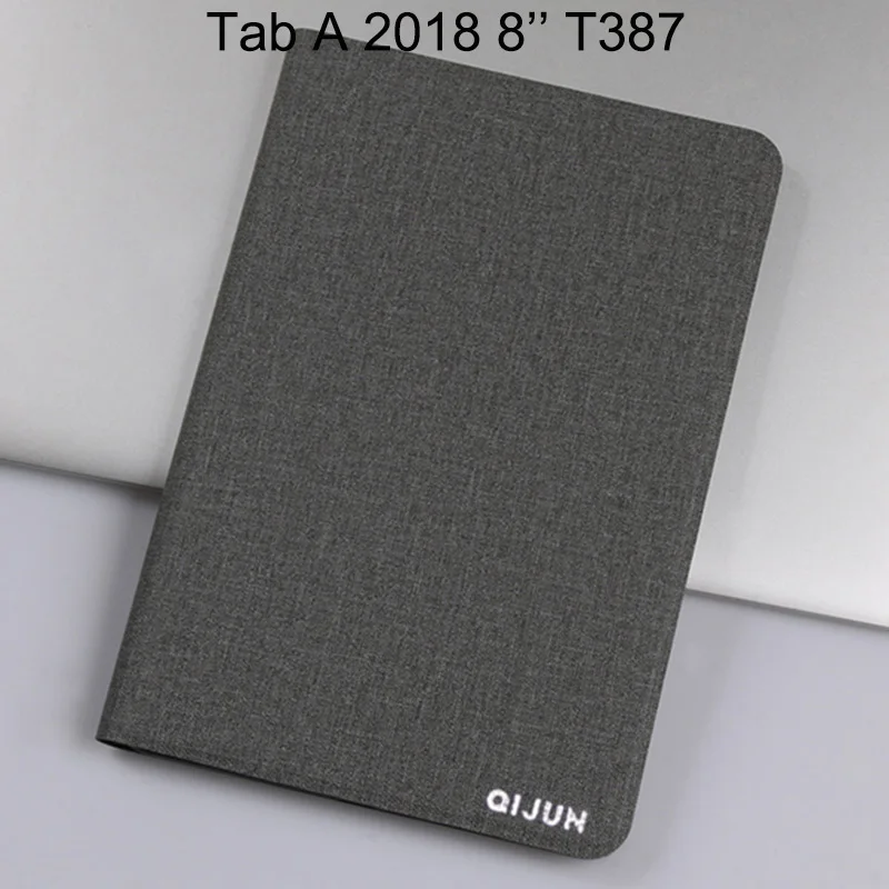 Grey Ультра тонкий складной флип-чехол для планшета для samsung Galaxy Tab A 8,0 T380 T385 T387 чехол-подставка для SM-T380 SM-T385 - Цвет: Grey