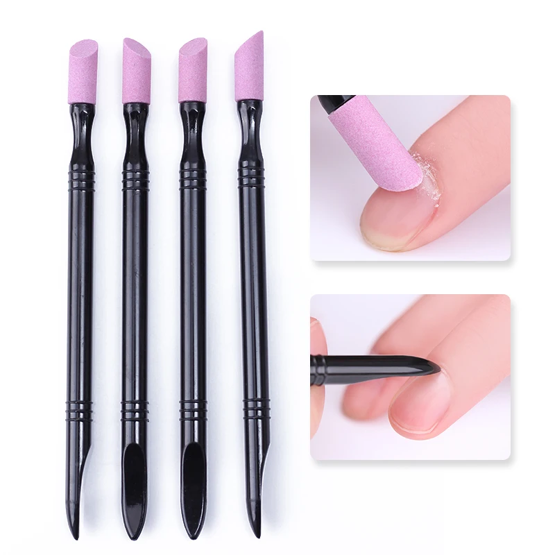 

1Pc Double-end Quartz Cuticle Remover Washable Dead Skin Pusher Trimmer Manicure Nail Art Tool