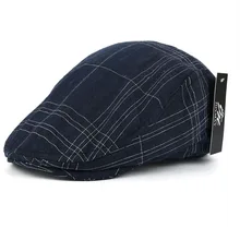 Весна Лето Новая полосатая Клетчатая Мужская кепка для отдыха маляр затенение шляпа берет