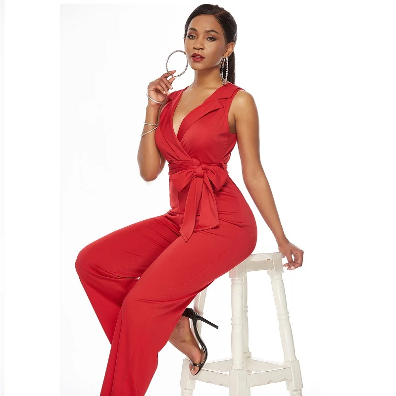 Trousers Rompers Womens Jumpsuit Red 