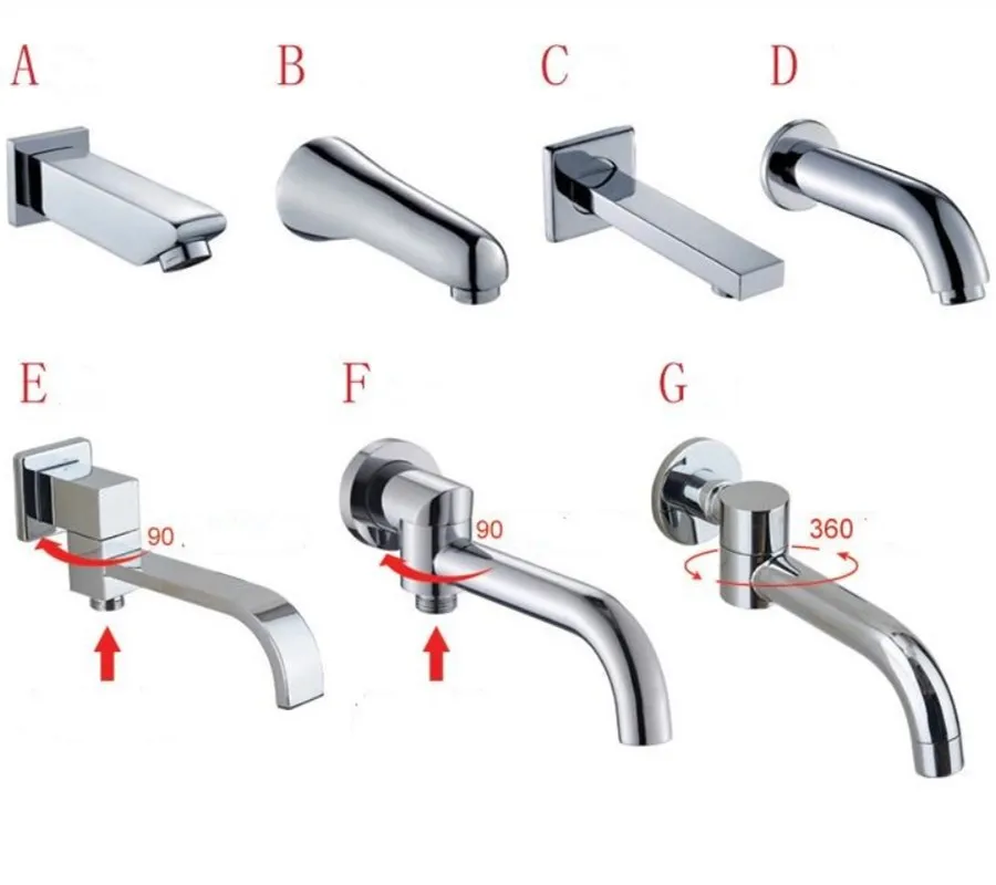 

Brass wall mounted faucet spout Square and Round brass chrome spouts shower faucet accessories Shower Arm Faucet Accessories