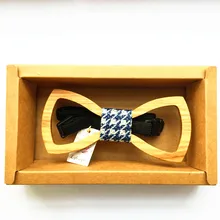 Оригинальные Модные ручной работы деревянный галстук-бабочка мужского и женского пола Деревянный Галстуки XK032