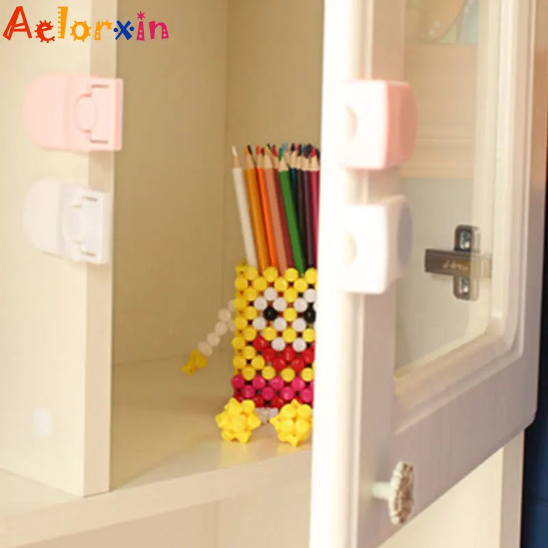 

2Pcs/Lot Multi-function Corner Lock Kids Safety Cabinet Lock Drawers Children Safety Protection Plastic Security Lock