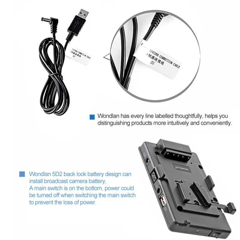 DSLR 5D2 камера V замок Система питания Muitl выходной адаптер USB v Монтажная пластина для камеры аккумулятор DSLR