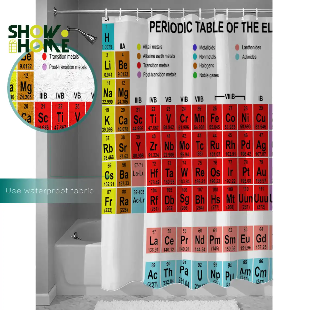 Showhome Periodic Table Of Elements Chemistry Shower Curtain Sets Bathroom Decor Set Waterproof Outside Modern Rings Funny Aliexpress