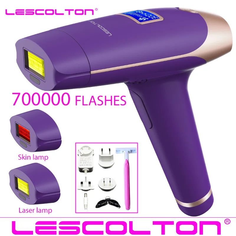 700000times Purple1 Lescolton 6в1 5в1 4в1 IPL эпилятор, постоянное лазерное удаление волос T009i 1600000 импульсов, лазерный Фотоэпилятор - Цвет: 700000times Purple1
