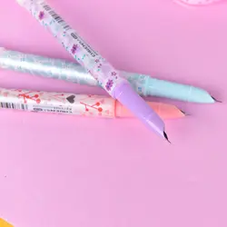 Кавайный конфетный цвет цветок пластиковая перьевая ручка с чернилами Sac для детей подарочная Корейская Канцелярия Милая