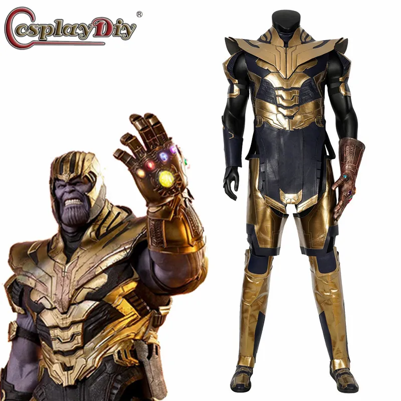 

Cosplaydiy Avengers 4: Endgame Thanos Costume Carnival Halloween Cosplay Costume Adult Men Cosplay Thanos Battle suit helmet