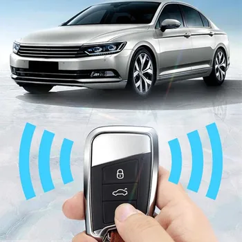 

Car Keychain Key Fob Case Cover Genuine Leather+ Galvanized Alloy For VW PASSAT For Skoda Kodiaq Superb A7 2015 2016 2017 2018