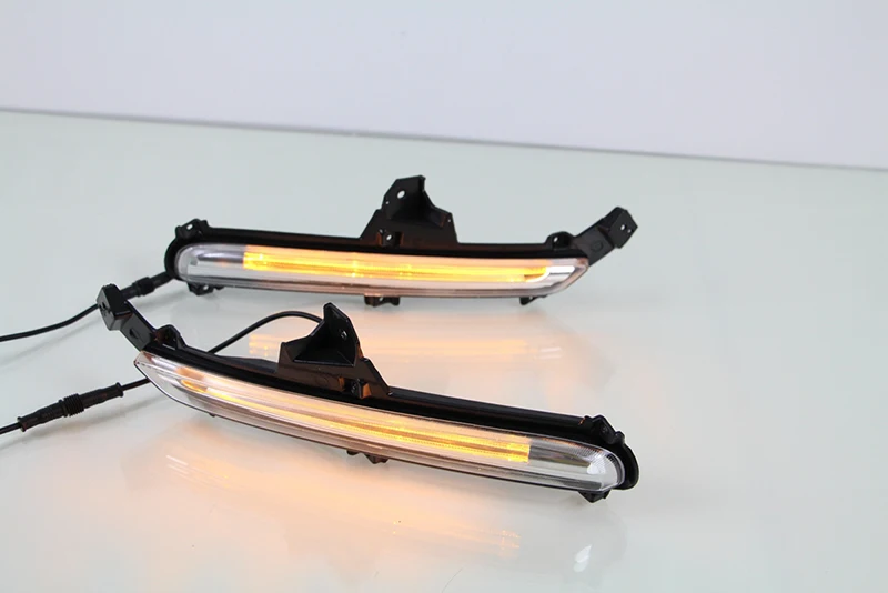 Автомобильная проблесковая 2 шт. светодиодный Габаритные огни для Kia Rio K2 drl Противотуманные лампы 12V ABS DRL лампы дальнего света с указателями поворота